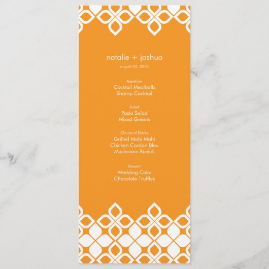 Karibische Inseln, die Menü-Karte Wedding sind Menükarte (Vorderseite)