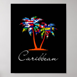 Karibische Inseln Flaggen Poster