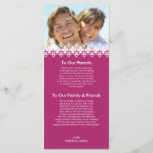 Karibische Inseln Hochzeitsprogramm Foto Keepake Programm (Rückseite)