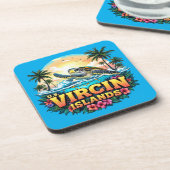 Karibische Jungfrauen der USA Getränkeuntersetzer (Linke Seite)