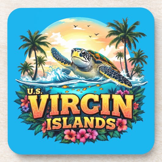 Karibische Jungfrauen der USA Getränkeuntersetzer (Vorderseite)