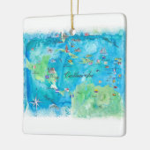 Karibische Kreuzfahrt-Reise-Plakat-Karte Keramikornament (Links)