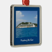Karibische Kreuzfahrt-Schiffs-Foto-Antriebskraft Silbernes Ornament (Rechts)
