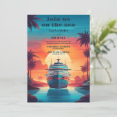 Karibische Küste landschaftliche Tropen Hochzeit Einladung (Stehend Vorderseite)