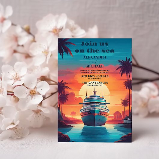 Karibische Küste landschaftliche Tropen Hochzeit Einladung