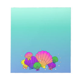Karibische Muscheln mit Blasen Notizblock