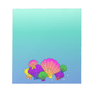 Karibische Muscheln mit Blasen Notizblock