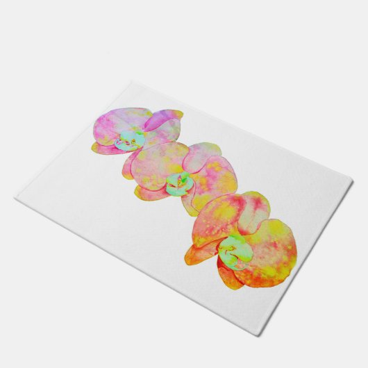 Karibische Orchideen Fußmatte (Schrägansicht)