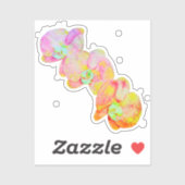 Karibische Orchideen, tropische Blume Aufkleber (Blatt)