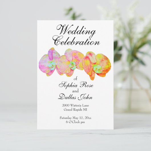 Karibische Orchideen, tropische Blume Einladung (Stehend Vorderseite)