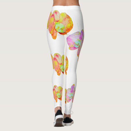 Karibische Orchideen, tropische Blume Leggings (Rückseite)