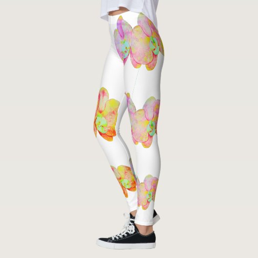 Karibische Orchideen, tropische Blume Leggings (Links)