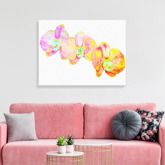 Karibische Orchideen, tropische Blume Leinwanddruck (Insitu (Wohnzimmer))