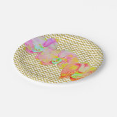 Karibische Orchideen, tropische Blume Pappteller (Schrägansicht)