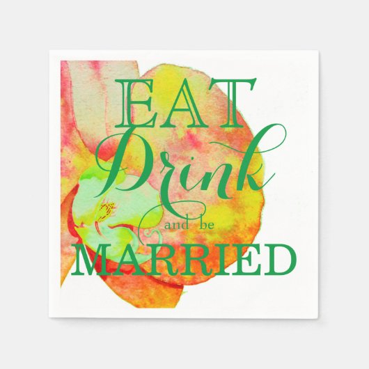 Karibische Orchideen, tropische Blume Serviette (Vorderseite)