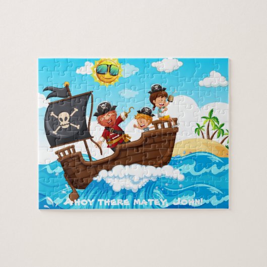 Karibische Piraten, Piratenschiff, Schatzinsel, Puzzle (Horizontal)