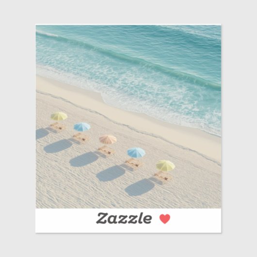Karibische Strandszene Aufkleber (Blatt)