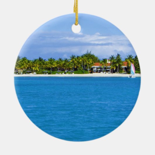 Karibische Weihnachtsverzierung Keramik Ornament (Hinten)