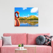 Karibischer Flamingo auf der St. Kitts Leinwand (Insitu (Wohnzimmer))