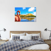 Karibischer Flamingo auf St. Kitts Triptych Leinwanddruck (Insitu (Schlafzimmer))