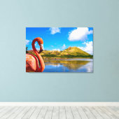 Karibischer Flamingo auf St. Kitts Triptych Leinwanddruck (Insitu (Holzboden))