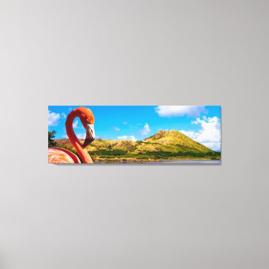 Karibischer Flamingo auf St. Kitts Triptych Leinwanddruck (Vorderseite)