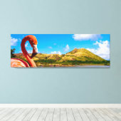 Karibischer Flamingo auf St. Kitts Triptych Leinwanddruck (Insitu (Holzboden))