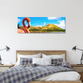 Karibischer Flamingo auf St. Kitts Triptych Leinwanddruck (Insitu (Schlafzimmer))