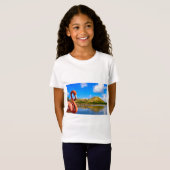 Karibischer Flamingo im St. Kitts T - Shirt (Vorne ganz)