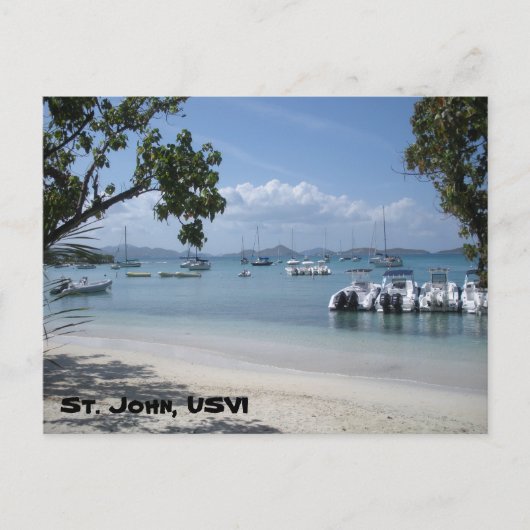 Karibischer Hafen mit Strand Postkarte (Vorderseite)