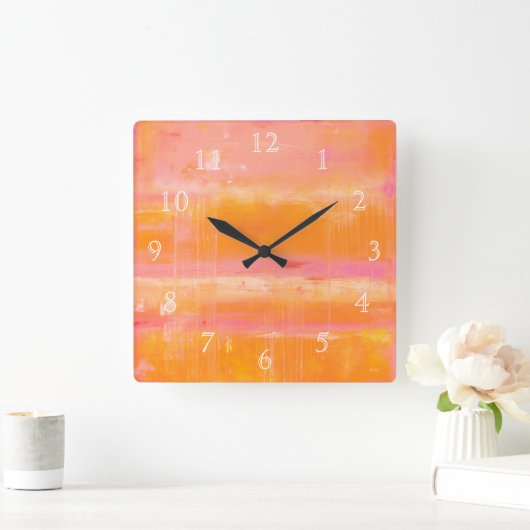 Karibischer Himmel Quadratische Wanduhr (Zuhause)