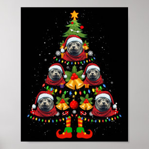 Karibischer Mönch Siegel Hund Weihnachtsmannmütze  Poster