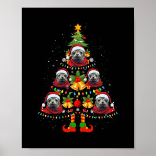 Karibischer Mönch Siegel Weihnachtsmannmütze Weihn Poster