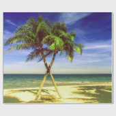 Karibischer Palme-tropischer Insel-Strand Geschenkpapier (Flach)