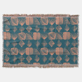 Karibischer Stammbaum: Aquamarin, Coral Throw Decke (Vorderseite)