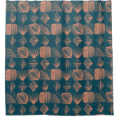 Karibischer Stammbaum: Aquamarin, Coral Throw Duschvorhang (Vorderseite)