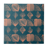 Karibischer Stammbaum: Aquamarin, Coral Throw Fliese (Vorderseite)