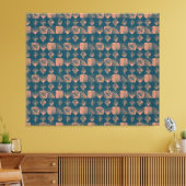Karibischer Stammbaum: Aquamarin, Coral Throw Leinwanddruck (Insitu (Wohnzimmer))