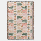 Karibischer Stammbaum: Boho Dark Green, Pink Decke (Vorderseite Vertikal)