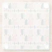 Karibischer Stammbaum: Boho Dark Green, Pink Glasuntersetzer (Rückseite)