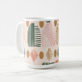 Karibischer Stammbaum: Boho Dark Green, Pink Kaffeetasse (Vorderseite Links)