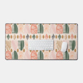 Karibischer Stammbaum: Boho Dark Green, Pink Schreibtischunterlage (Tastatur & Maus)