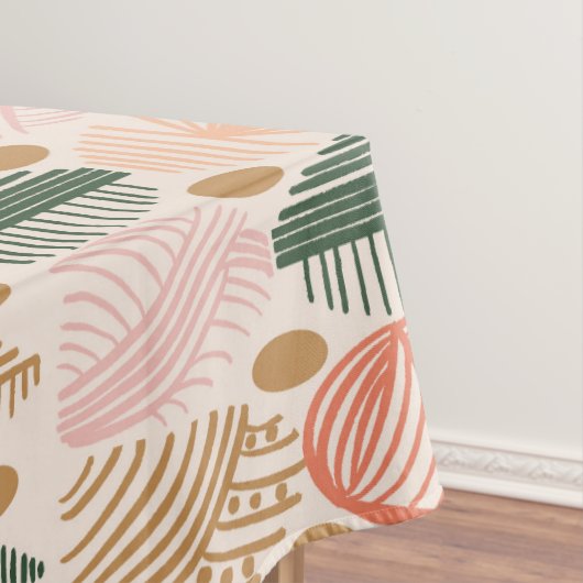 Karibischer Stammbaum: Boho Dark Green, Pink Tischdecke (Beispiel)