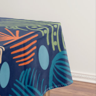 Karibischer Stammbaum: Festliches Blau, Orange Tischdecke