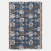 Karibischer Stammbaum: Navy Blue, Boho Decke (Vorderseite Vertikal)