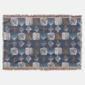 Karibischer Stammbaum: Navy Blue, Boho Decke (Vorderseite)