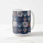 Karibischer Stammbaum: Navy Blue, Boho Kaffeetasse (VorderseiteRechts)