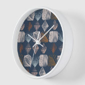 Karibischer Stammbaum: Navy Blue, Boho Uhr (Winkel)