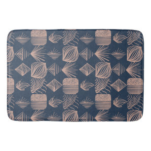 Karibischer Stammbaum: Navy Blue, Pink Badematte