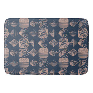 Karibischer Stammbaum: Navy Blue, Pink Badematte